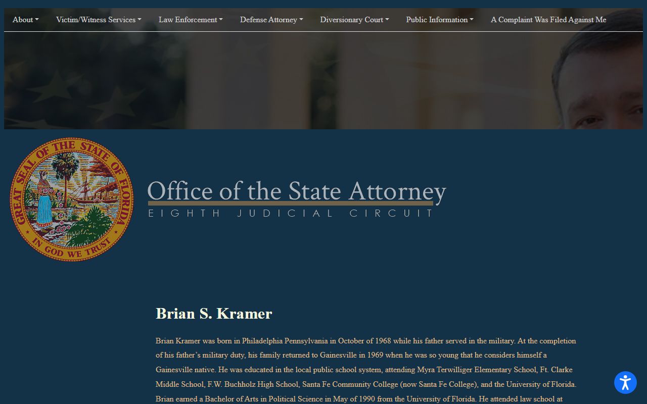 Eighth Judicial Circuit State Attorney page covering Gilchrist County arrest charging decisions